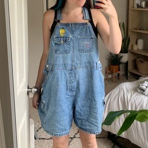 Vintage tweety bird overalls